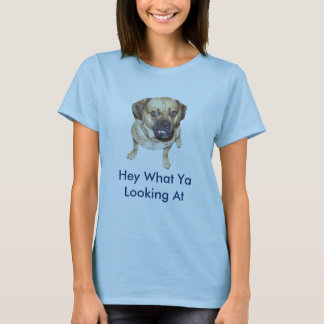 ちょっと見るどんなYaを言っているPugleおもしろいな犬 Tシャツ