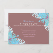 ちょっと青い花のバルミツワーの応答カード 出欠カード (正面)