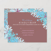 ちょっと青い花のバルミツワーの応答カード 出欠カード (正面/裏面)