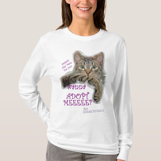 ちょっと…女性の長い袖のティー Tシャツ (正面)