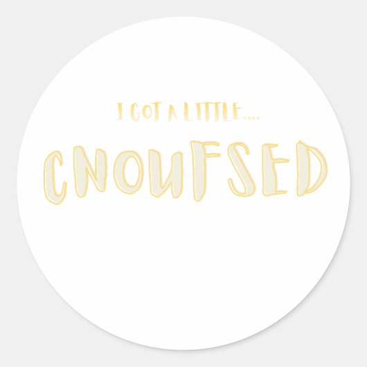 ちょっとCNOUFSEDなのよ 面白いタイポグラフィ ラウンドシール (正面)