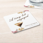 ちょっぴりエスプレッソマティーニのブライダルシャワー スクエアペーパーコースター (アングル)