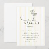 ちょっぴりエンゲージした モダンエレガントなブライズシャワー 招待状 (正面/裏面)