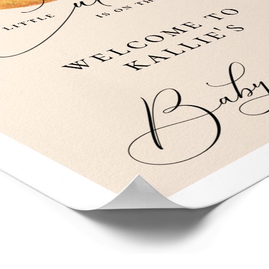 ちょっぴりキュートなシトラスオレンジのベイビーシャワー ポスター (角)