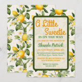 ちょっぴりスイート レモン テーマのベビーシャワー 招待状 (正面/裏面)