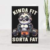 ちょっぴりフィットかな ちょっとデブ - 面白いジム ベア ウェイトリフティング カード (正面)