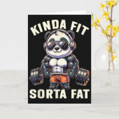 ちょっぴりフィットかな ちょっとデブ - 面白いジム ベア ウェイトリフティング カード (黄色い花)