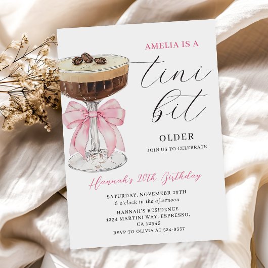 ちょっぴり大人なエスプレッソマティーニ誕生日 招待状