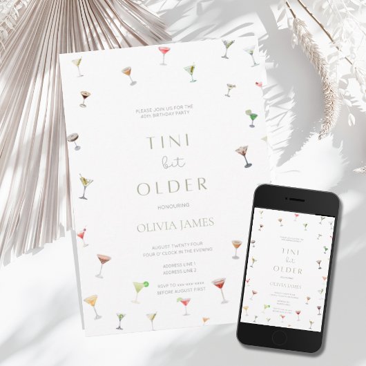 ちょっぴり大人なマティーニオリーブの誕生日 招待状