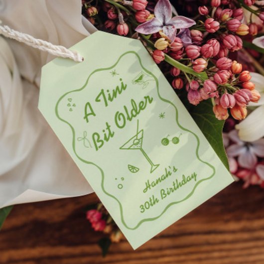 ちょっぴり大人なマーティニー テーマの誕生日パーティー ギフトタグ