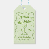 ちょっぴり大人なマーティニー テーマの誕生日パーティー ギフトタグ (正面)