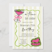 ちょっぴり大人な手描きレトロ誕生日パーティー 招待状 (正面)