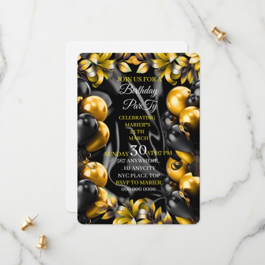 ちょっぴり大人な誕生日招待状、編集可能な大人 セーブザデート (正面/裏面インサイチュ)