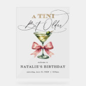 ちょっぴり大人な マーティニ ピンクの弓なでた おかえり アクリルサイン (正面)