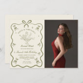 ちょっぴり年をとったマティーニの弓五十歳の誕生日写真 招待状 (正面/裏面)