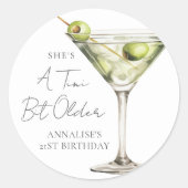 ちょっぴり年をとったマティーニの誕生日 ラウンドシール (正面)