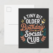 ちょっぴり年をとった誕生日の社交クラブ インビテーションポストカード (正面/裏面)
