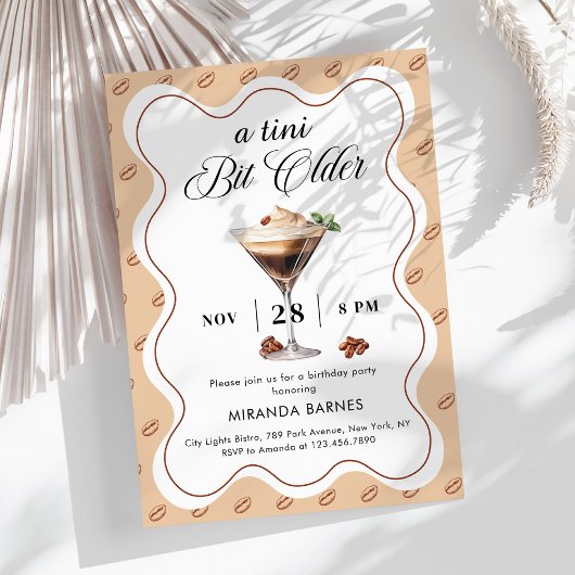 ちょっぴり年をとった エスプレッソマティーニ 誕生日 招待状