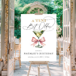 ちょっぴり年をとった マティーニ ピンクの蝶ネクタイ 誕生日ウェルカム