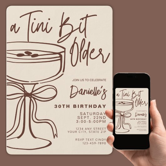 ちょっぴり年上になったエスプレッソマティーニ 30歳の誕生日 招待状