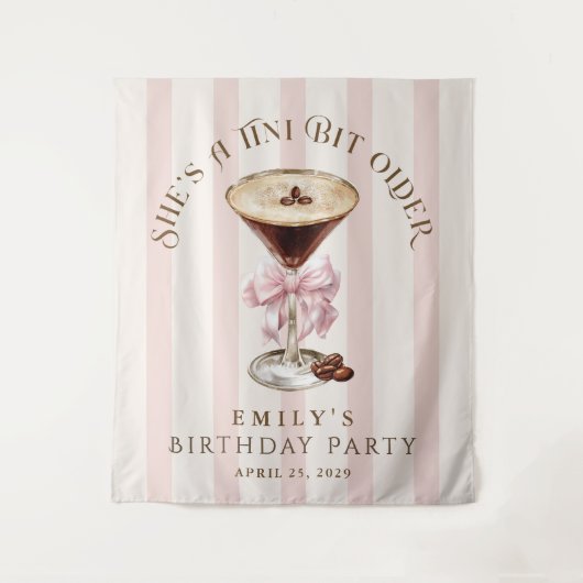 ちょっぴり年上 エスプレッソマティーニ 誕生日 タペストリー (正面)