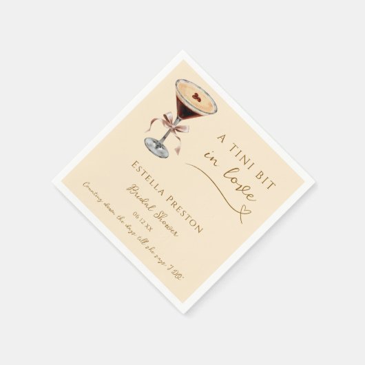 ちょっぴり恋してハートマルティーニ ブライダルシャワー スタンダードカクテルナプキン (角)