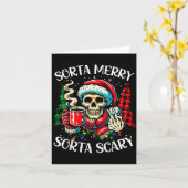 ちょっぴり楽しい ちょっぴりレトロ ドクロ ホットココア クリス カード (黄色い花)