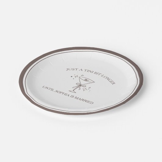 「ちょっぴり長く」エスプレッソマティーニ独身最後の夜 ペーパープレート (アングル)