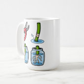 ちょんぎり、根付く、繰り返し コーヒーマグカップ (正面左)