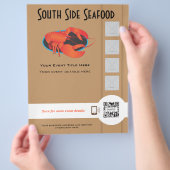 ちらしテンプレート 海鮮レストラン チラシ (手)