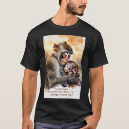 「ついにあなたを見つけた" - 里親の母と赤ちゃんの猿 Tシャツ