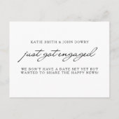 ついにエレガント写真の婚約した婚約 案内ポストカード (裏面)