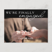 ついにエレガント写真の婚約した婚約 案内ポストカード (正面)
