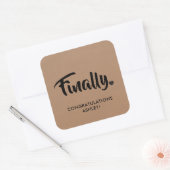 ついにステッカー, 卒業祝いタグ, おめでとう スクエアシール (封筒)