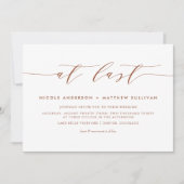 ついにテラコッタのミニマリスト結婚の 招待状 (正面)