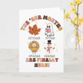 ついにバーの月がやってきた ゴーストターキーありがとう カード (黄色い花)