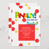 ついにパーティーの時間！ご招待状 招待状 (正面/裏面)