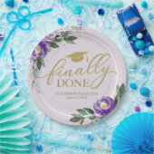 ついにパープルフローラ卒業パーティー ペーパープレート (パーティー)