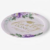 ついにパープルフローラ卒業パーティー ペーパープレート (アングル)
