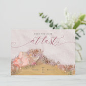 ついにピンクのサンディビーチに到着 グリッター シェル 招待状 (スタンド正面)