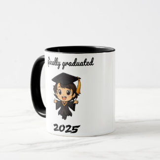 🎓ついに卒業2025 – かわいいチビ(小さくかわいく書いた感じ)卒業 マグカップ