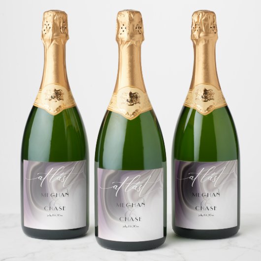 ついに埃っぽいプラム瑪瑙抽象芸術 スパークリングワインラベル (ボトル)