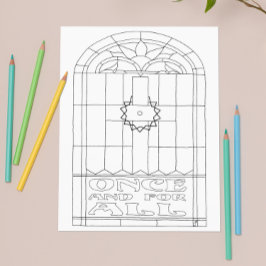 ついに完成したステンドグラス風クロス塗り絵カード 招待状