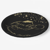 ついに完成した金ゴールド書道の卒業会 ペーパープレート (アングル)