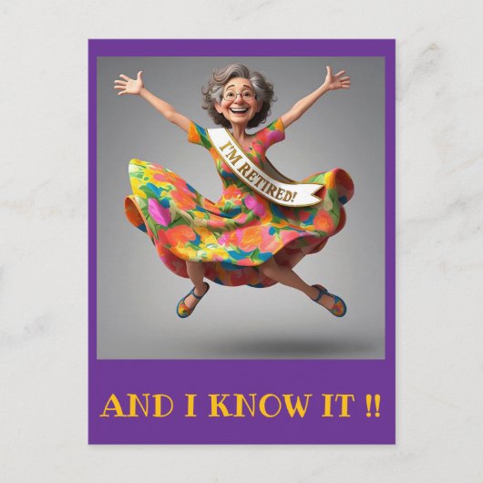 「ついに引退した女性」 ポストカード (正面)