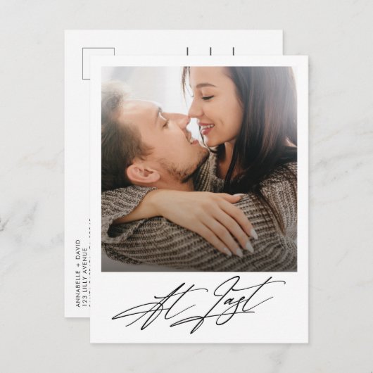 ついに現代の写真で婚約発表  案内ポストカード (正面/裏面)
