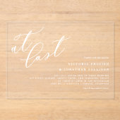 ついに白モダン書結婚の アクリル招待状 (正面)