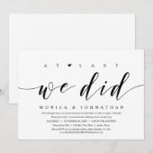 ついに私たちは誓った。結婚後のお披露目パーティー 招待状 (正面/裏面)