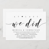 ついに私たちも、結婚の逃避行 ディナーパーティー 招待状 (正面/裏面)