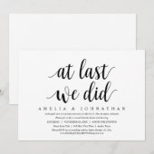 ついに結婚した！　ふたりだけの結婚式の食事会 招待状 (正面/裏面)